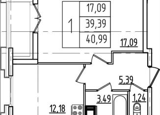 Продам 1-комнатную квартиру, 41 м2, Санкт-Петербург, ЖК Дефанс, улица Типанова, 22