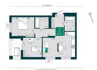 Продажа 2-комнатной квартиры, 65.9 м2, Тюмень, Калининский округ