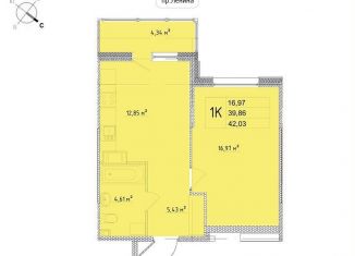 Продается 1-комнатная квартира, 42 м2, Обнинск, улица Мира, 2