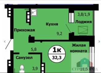 Продажа 1-комнатной квартиры, 32.7 м2, Красноярский край