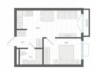 Продаю 1-ком. квартиру, 34.1 м2, Екатеринбург, Ленинский район