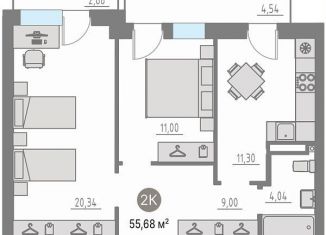 Продам 2-комнатную квартиру, 63.1 м2, село Кулаково