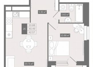 Продажа 1-ком. квартиры, 42.6 м2, Ленинградская область