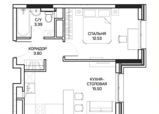 Однокомнатная квартира на продажу, 35.6 м2, Москва, улица Корнейчука, 27, метро Медведково