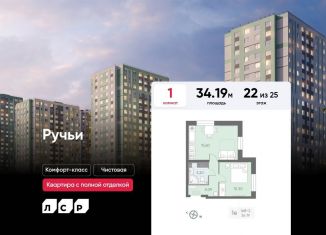 Продажа однокомнатной квартиры, 34.2 м2, Санкт-Петербург