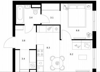 Продажа 1-ком. квартиры, 39 м2, Москва, метро Мичуринский проспект