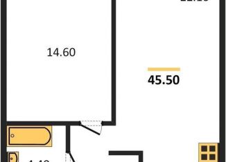 Продаю 1-комнатную квартиру, 45.5 м2, Калининград, Ленинградский район, Миргородская улица, 2