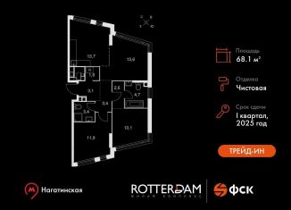 Продам 3-комнатную квартиру, 68.1 м2, Москва, Варшавское шоссе, 37Ак3