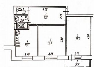 Продается двухкомнатная квартира, 51.1 м2, Уфа, улица Адмирала Ушакова, 84, Орджоникидзевский район