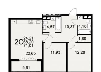 Продается 2-комнатная квартира, 710 м2, Тула, Путейская улица, 11