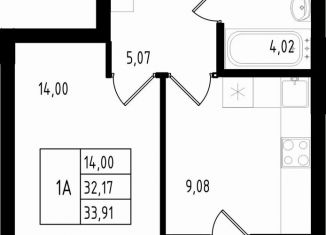 Продается однокомнатная квартира, 33.9 м2, Казань, Авиастроительный район, улица Михаила Миля, 3