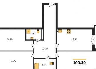 Продам 3-ком. квартиру, 100.3 м2, поселок Васильково