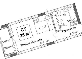 Продам квартиру студию, 25 м2, Нижний Новгород, метро Горьковская, улица Ванеева, 40Б