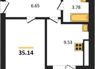 Продажа однокомнатной квартиры, 35.1 м2, Калининград, Московский район