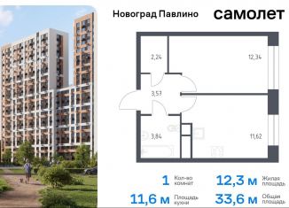 Продается однокомнатная квартира, 33.6 м2, Балашиха, жилой квартал Новоград Павлино, к8