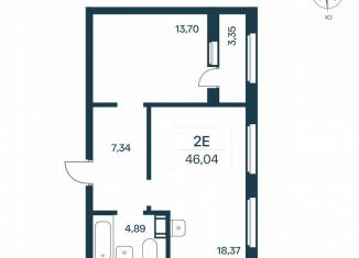 Продается 1-комнатная квартира, 45.6 м2, городской посёлок Янино-1, Цветной бульвар, 10к1