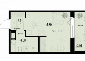 Продам квартиру студию, 24.5 м2, Мурино