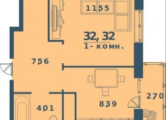 Продаю 1-комнатную квартиру, 32.3 м2, Ульяновск, жилой комплекс Юность, 3