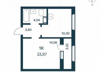 Продается 1-комнатная квартира, 33.4 м2, городской посёлок Янино-1, Цветной бульвар, 10к1