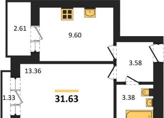 Однокомнатная квартира на продажу, 31.6 м2, Калининград, Московский район