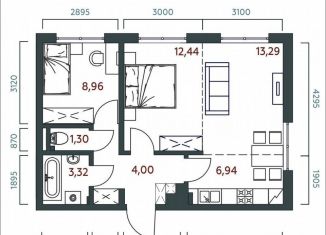 Продается 2-комнатная квартира, 53.5 м2, Иркутск, 6-я Советская улица, 2