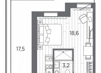 Продам квартиру студию, 39.3 м2, Санкт-Петербург, проспект Стачек, 62Б