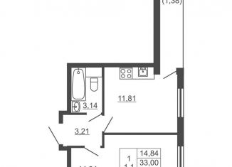 Продам 1-комнатную квартиру, 34.4 м2, городской посёлок имени Свердлова