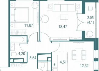 Продам 3-комнатную квартиру, 64.1 м2, Одинцово, ЖК Одинбург