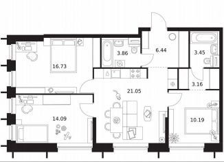 Продам трехкомнатную квартиру, 82.7 м2, Москва, район Западное Дегунино, жилой комплекс Бусиновский Парк, 1.4