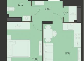 Однокомнатная квартира на продажу, 38.2 м2, Екатеринбург, метро Чкаловская, улица Вильгельма де Геннина, 23