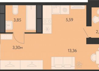 Продажа квартиры студии, 27.3 м2, Екатеринбург, метро Чкаловская