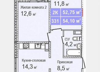 2-ком. квартира на продажу, 54 м2, Нижний Новгород, метро Парк Культуры, жилой комплекс Торпедо, 3