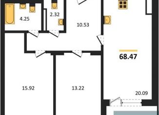 Продам двухкомнатную квартиру, 68.5 м2, Воронеж, Московский проспект, 66