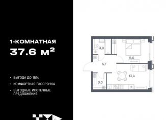 Продаю однокомнатную квартиру, 37.6 м2, Москва, ЮВАО