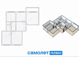 Продаю 4-ком. квартиру, 74.4 м2, Кемерово, Октябрьский проспект