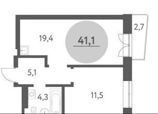 Продам двухкомнатную квартиру, 41.1 м2, Новосибирск