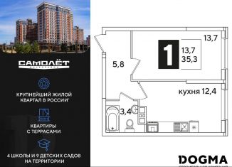 1-ком. квартира на продажу, 35.3 м2, Краснодар, Прикубанский округ