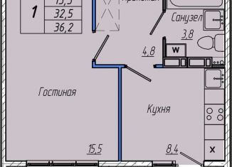 Продам однокомнатную квартиру, 36.2 м2, Кемерово, Притомский проспект, 30Б, Центральный район