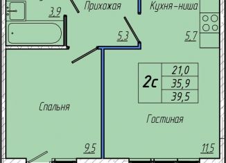 Продается 1-комнатная квартира, 39.6 м2, Кемерово, Притомский проспект, 30А, Центральный район