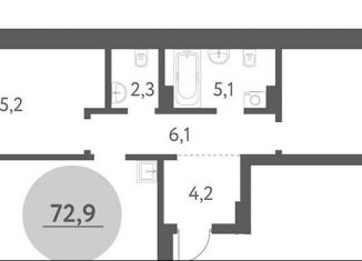 Продам 3-комнатную квартиру, 72.9 м2, Новосибирск