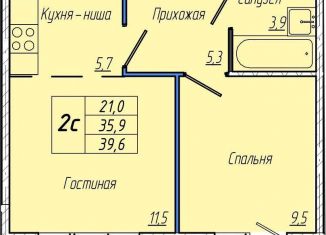 Продаю 1-комнатную квартиру, 39.6 м2, Кемерово, Притомский проспект, 30А, Центральный район