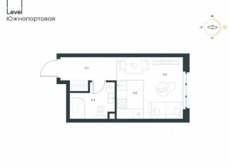 Квартира на продажу студия, 21.7 м2, Москва, жилой комплекс Левел Южнопортовая, 13, район Печатники
