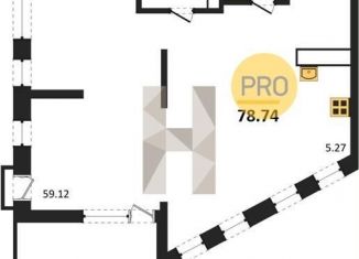 Продаю 3-ком. квартиру, 78.7 м2, Воронеж, набережная Чуева, 7