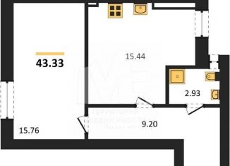 Продается 1-ком. квартира, 43.3 м2, Калининградская область, Комсомольская улица, 19