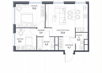 Продается 3-ком. квартира, 59.7 м2, Москва, ЖК Сиреневый парк