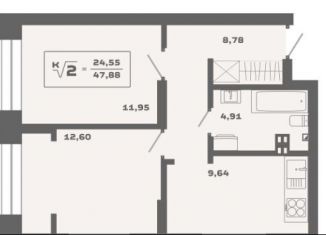 Продам 2-ком. квартиру, 47.5 м2, Новосибирск, метро Заельцовская, Красногорская улица