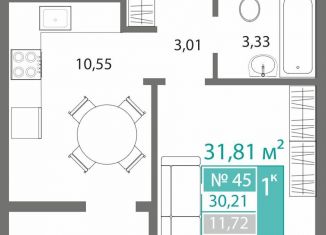 Продается однокомнатная квартира, 30.2 м2, Симферополь, Киевский район