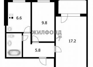 Продаю двухкомнатную квартиру, 42.9 м2, Новосибирск, улица Зорге, 261