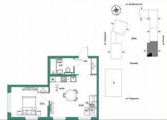 Продается 2-ком. квартира, 44.6 м2, Екатеринбург, Ленинский район