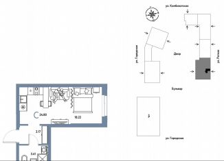 Продается 1-ком. квартира, 24.8 м2, Екатеринбург, Ленинский район